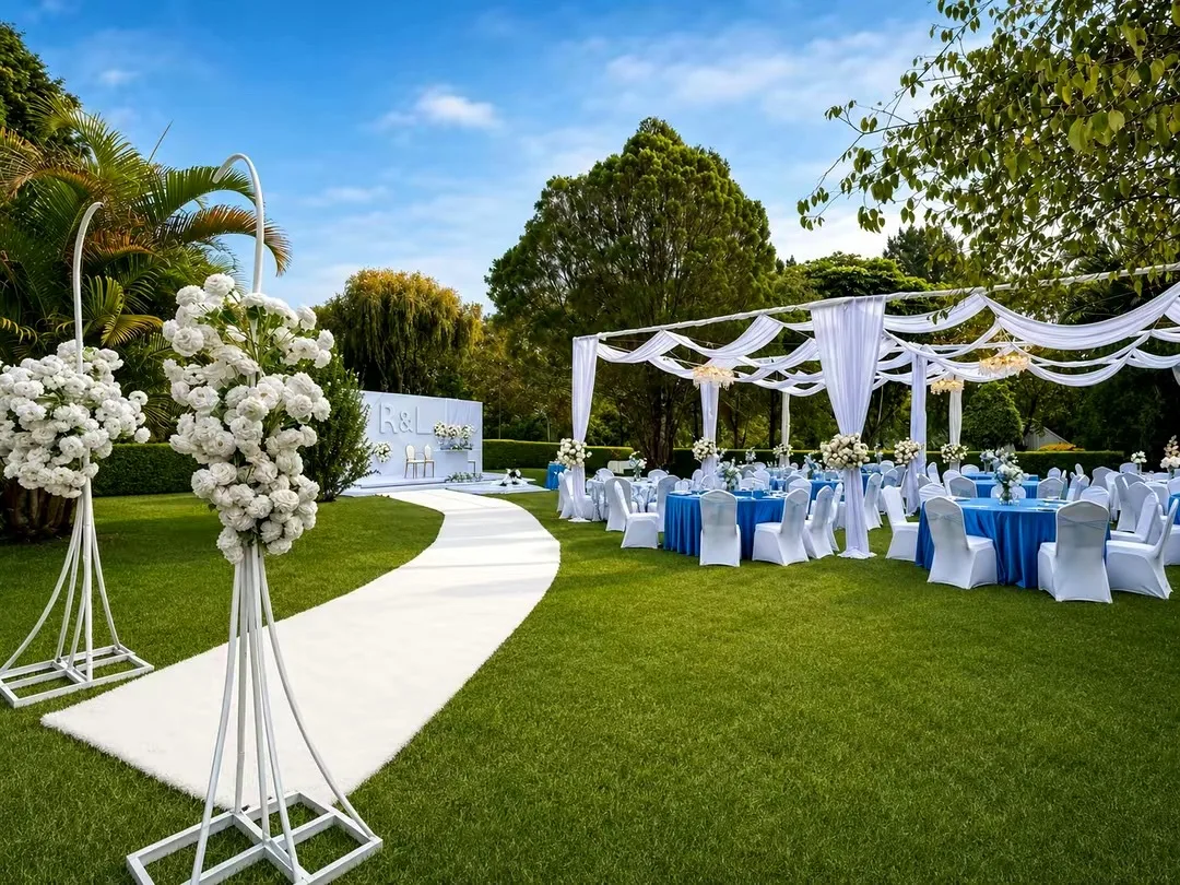 Garden event setup at Kalya Courts Hotel