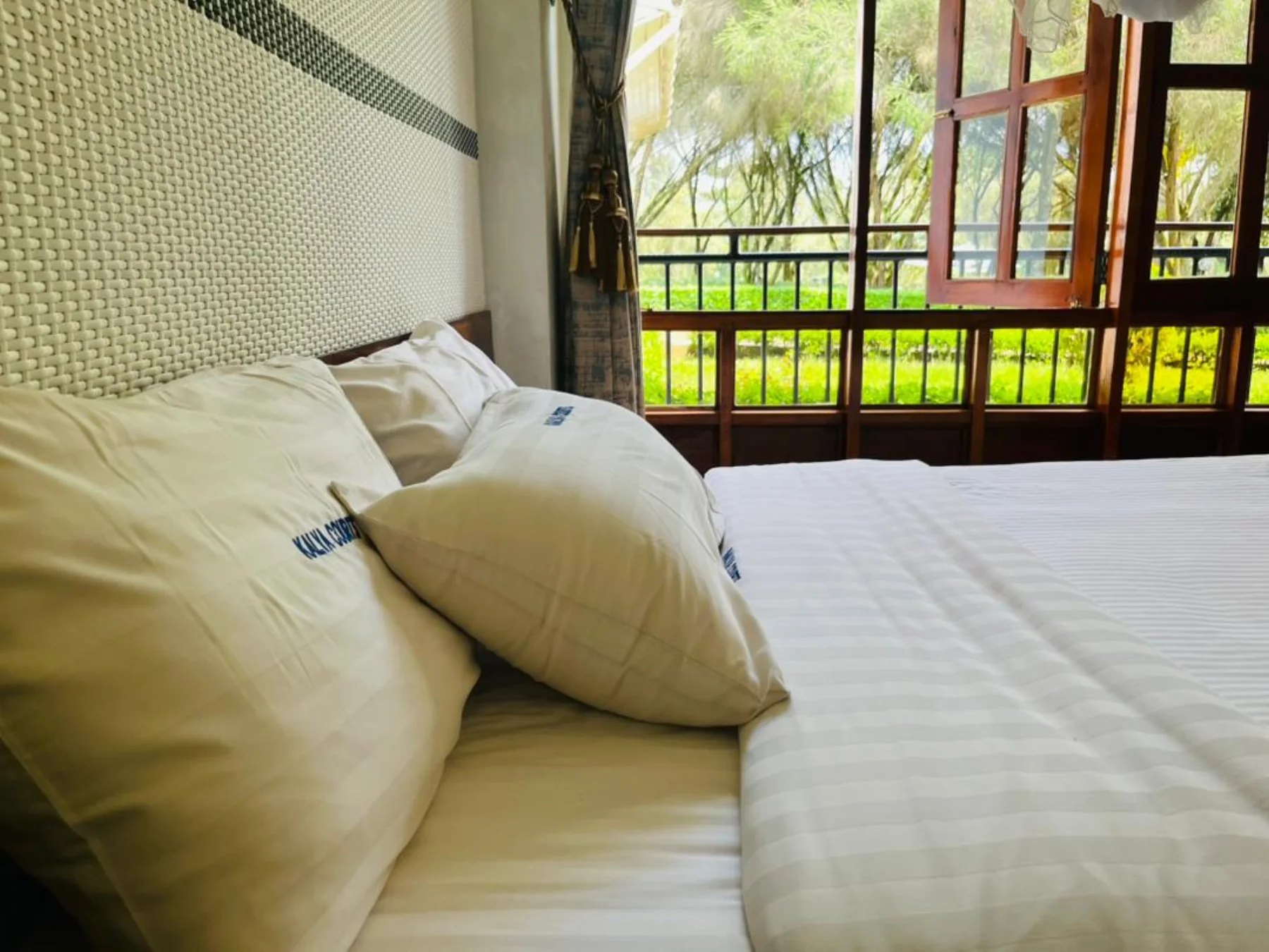 Guest room with a garden-facing window